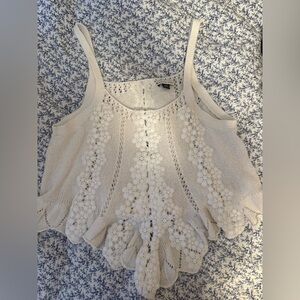 American Eagle Outfitters White Crochet Camisole
